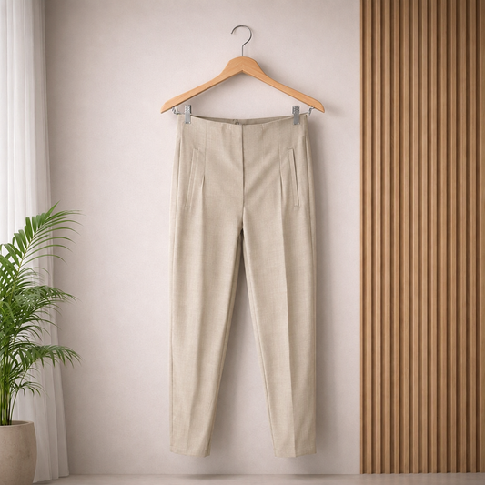 Aubrielle Tailored Slim Pants – Oatmeal