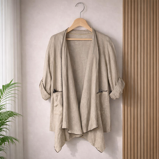 Tosca Waterfall Jacket - MADE IN ITALY - Taupe
