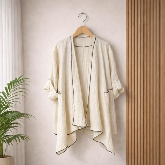 Tosca Waterfall Jacket - MADE IN ITALY - Stone