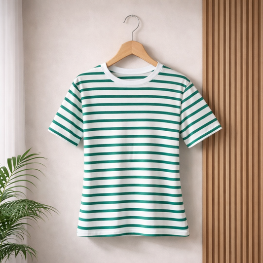 White with Green Stripes Top