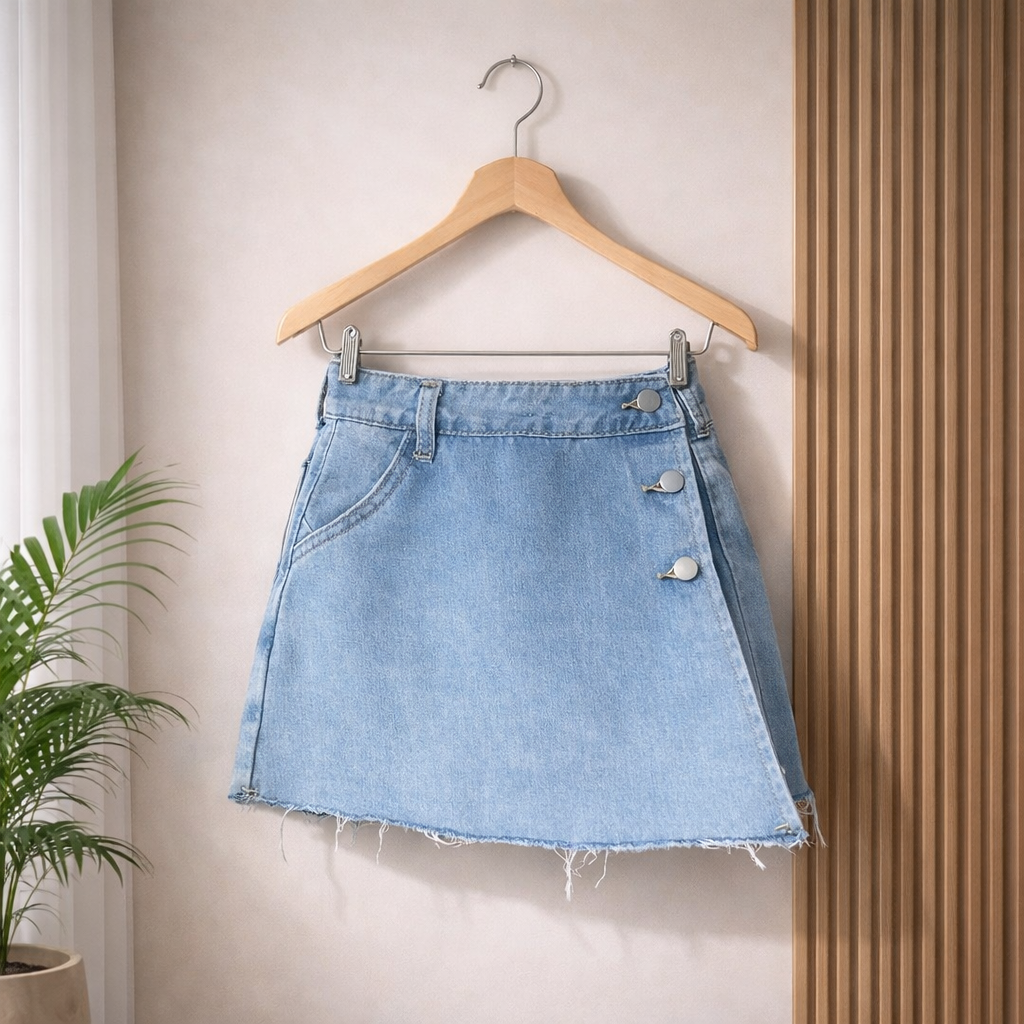 Denim Skort - Light Blue