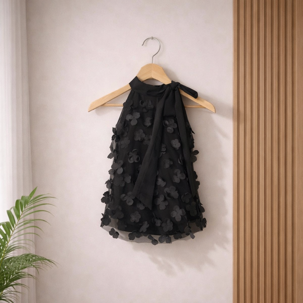 Flower Romance Top - Black