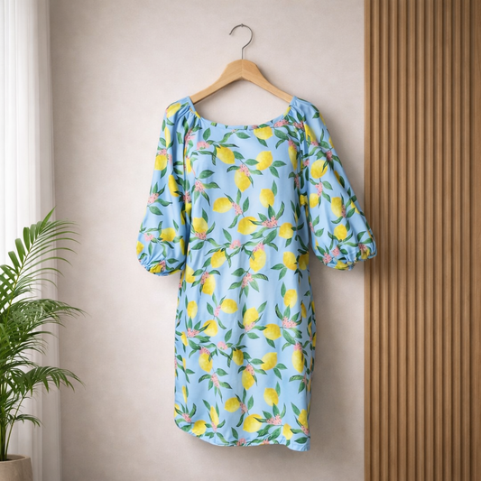 La Limone Italian Dress - Blue - MADE IN ITALY