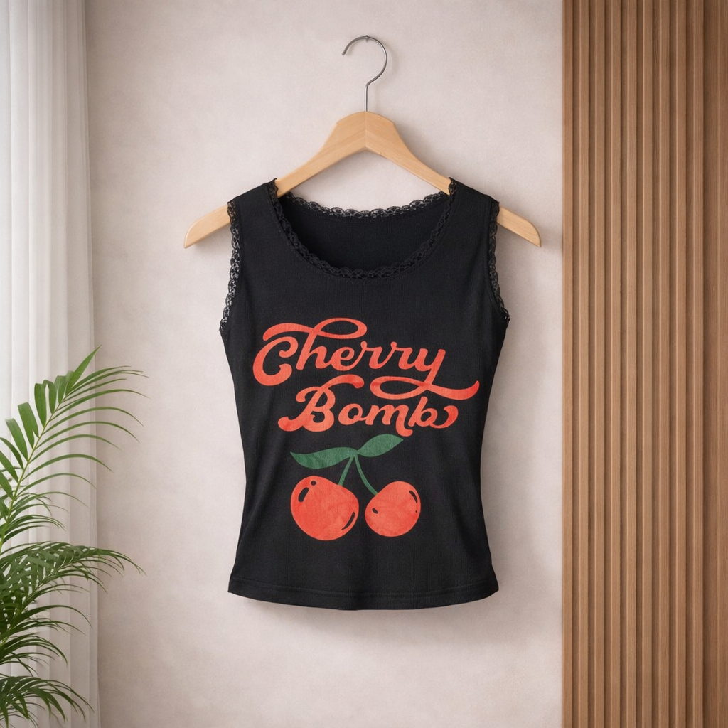 Cherry Bomb Tank Top - Black