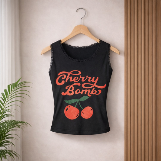 Cherry Bomb Tank Top - Black