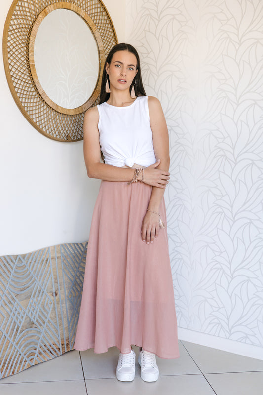 Dusty Pink Maxi Skirt