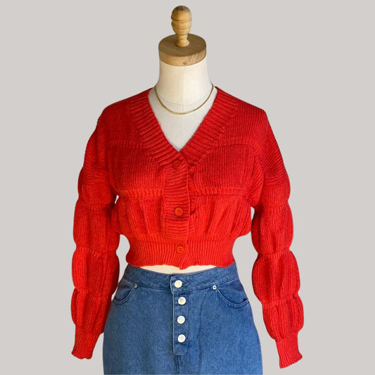 Bianca Knit Cardigan - Vibrant Red