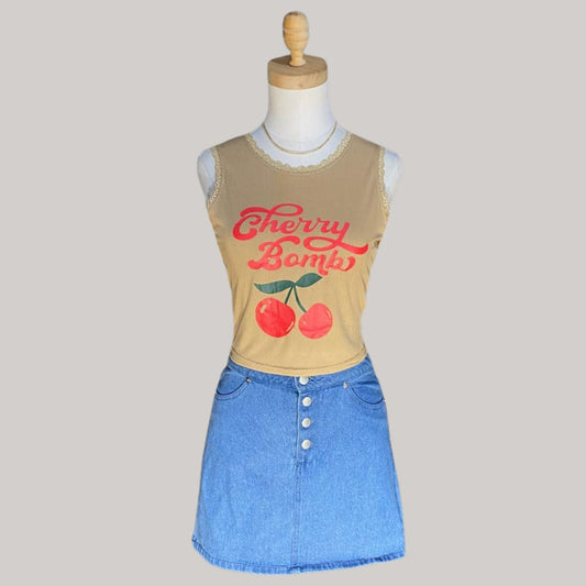 Cherry Bomb Tank Top - Brown