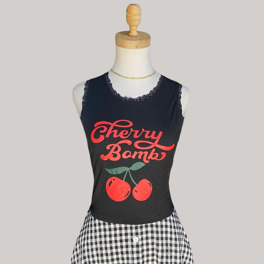 Cherry Bomb Tank Top - Black