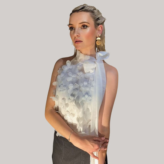 Flower Romance Top - White