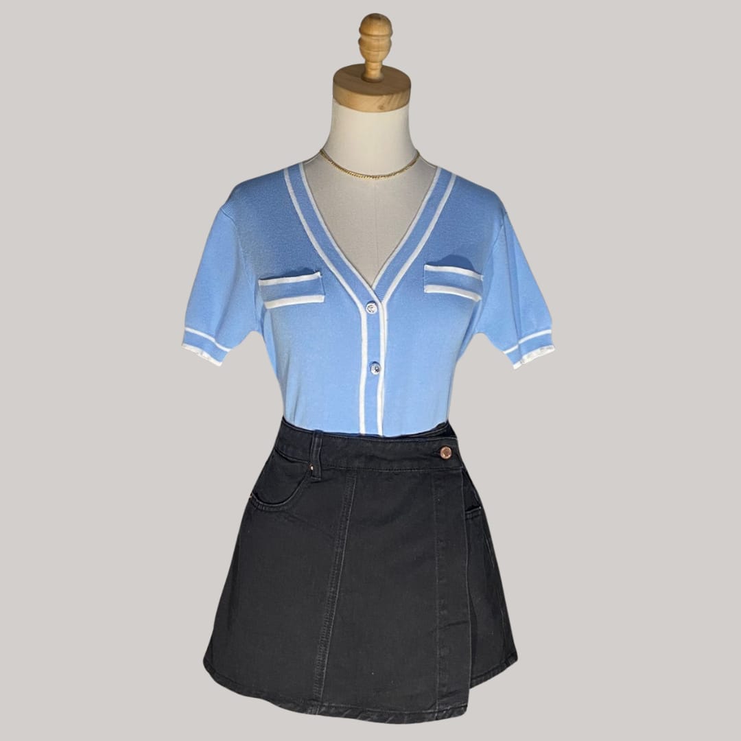 Denim Skort - Black