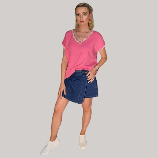 Esther Knit Top - Pink