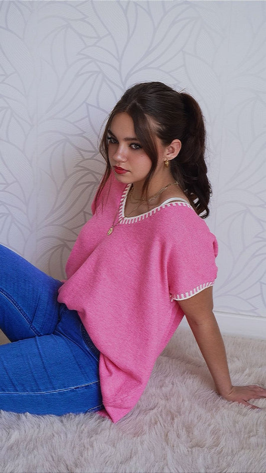 Esther Knit Top - Pink