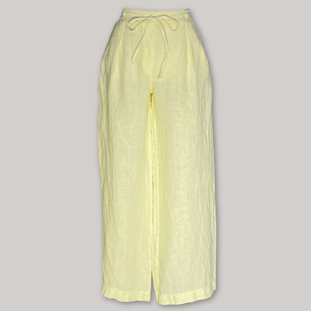 Capri Palazo Pants - MADE IN ITALY - Butter Yellow