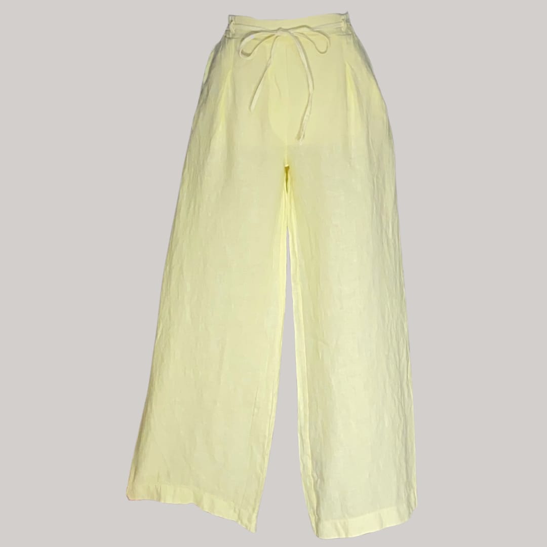 Capri Palazo Pants - MADE IN ITALY - Butter Yellow