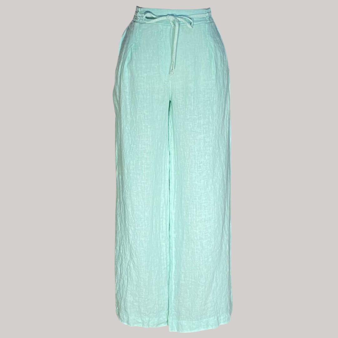 Capri Palazzo Pants - MADE IN ITALY - Aqua