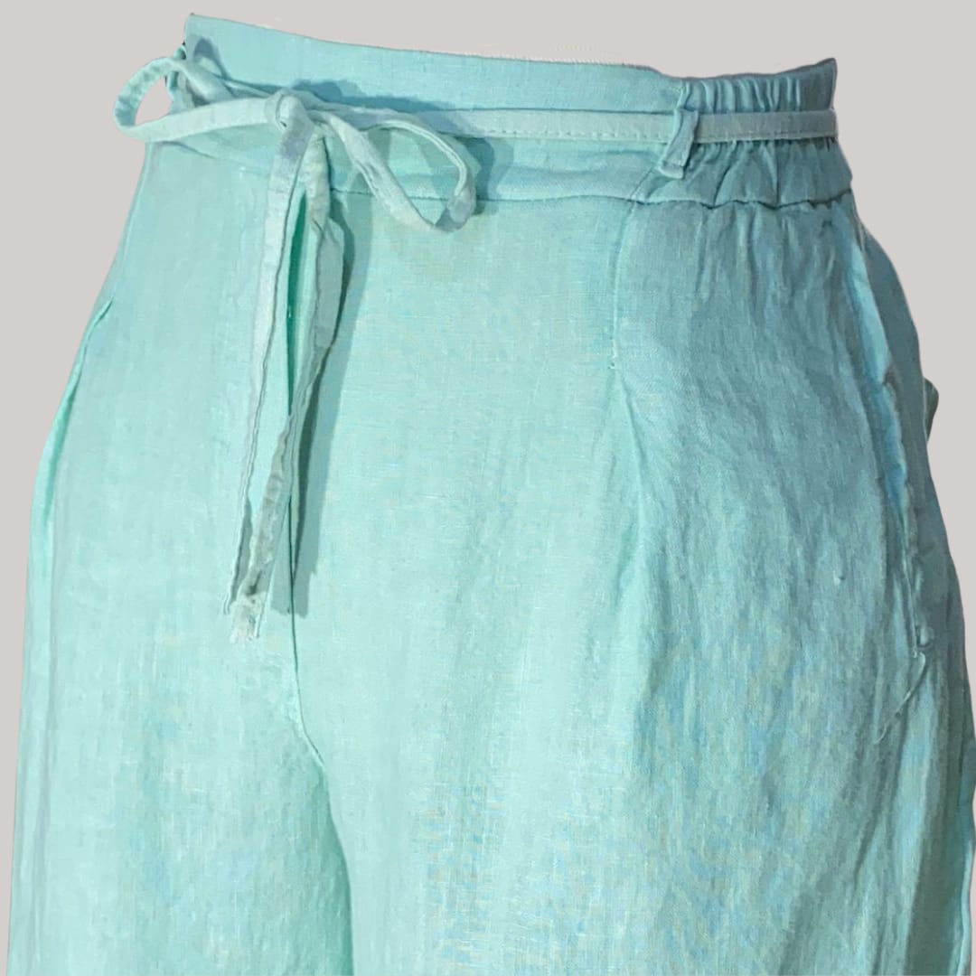 Capri Palazzo Pants - MADE IN ITALY - Aqua