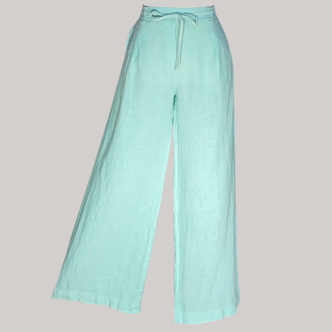 Capri Palazzo Pants - MADE IN ITALY - Aqua