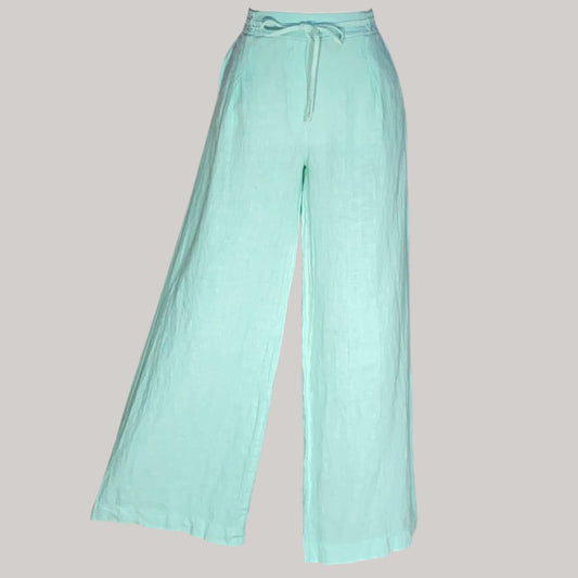 Capri Palazzo Pants - MADE IN ITALY - Aqua