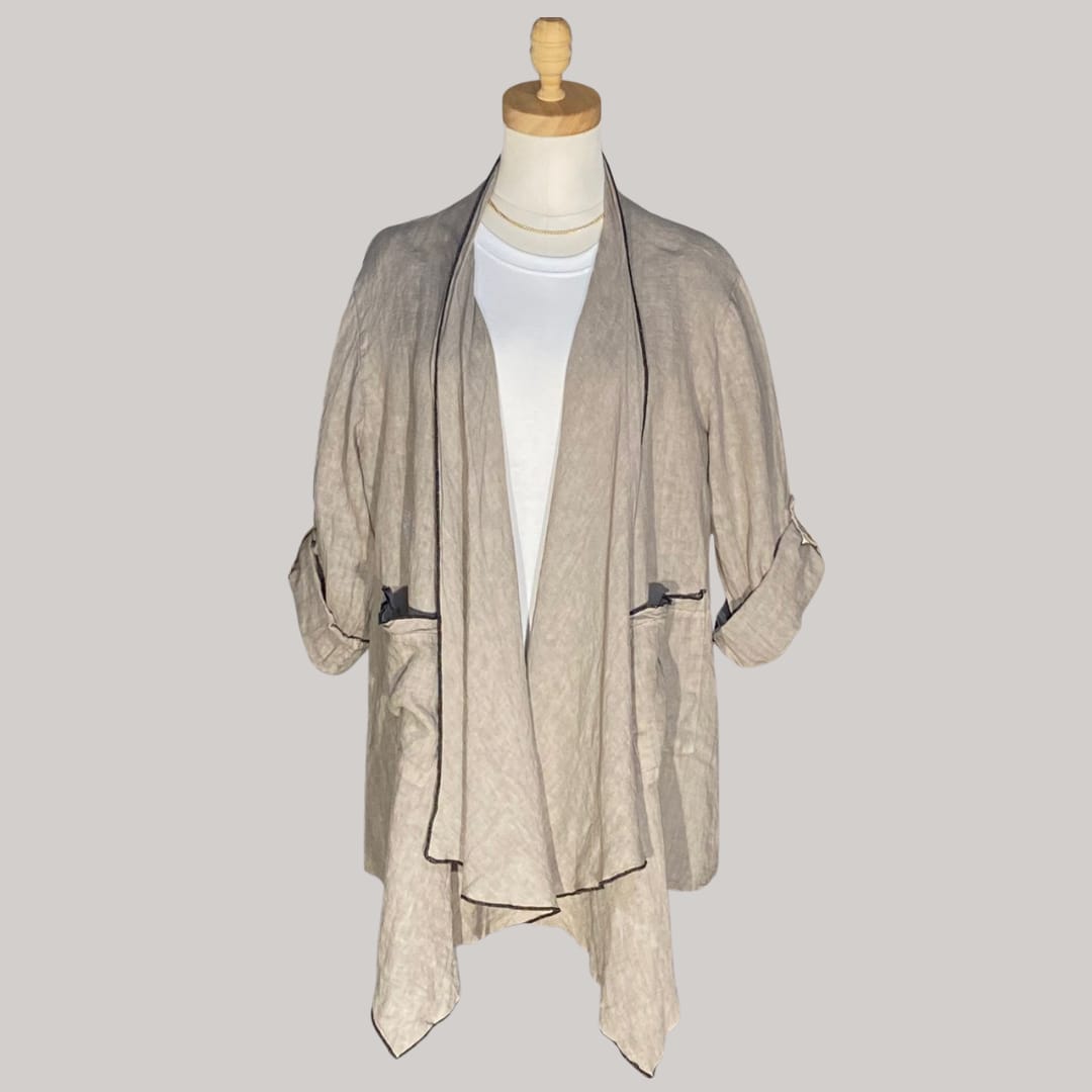 Tosca Waterfall Jacket - MADE IN ITALY - Taupe