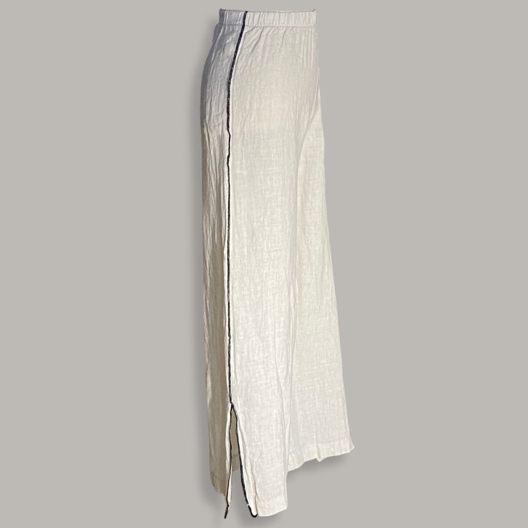 Tosca Linen Palazzo Pant - MADE IN ITALY - Stone