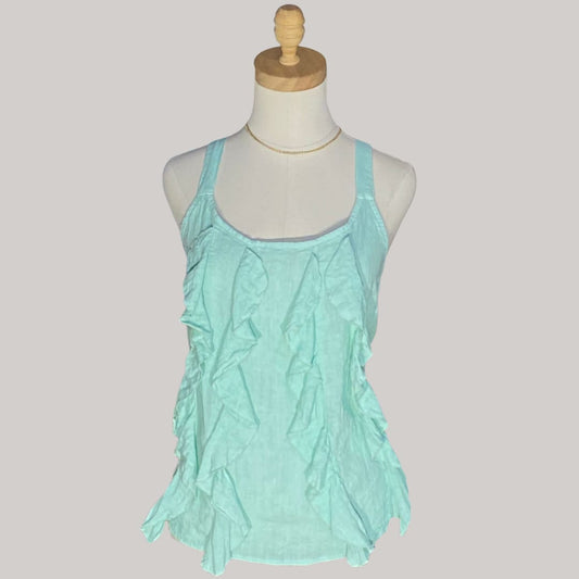 Capri Ruffle Top - Mint Green - MADE IN ITALY