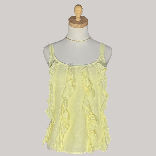 Capri Ruffle Top - Butter Yellow - MADE IN ITALY
