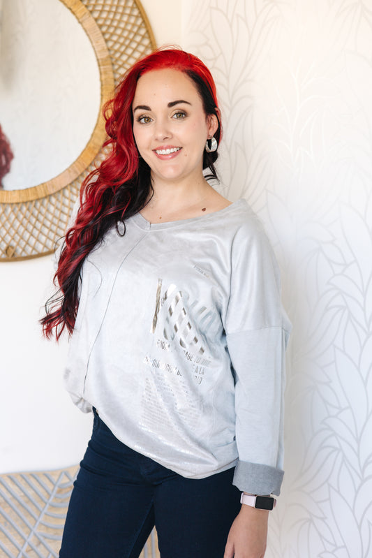 Sophia - Funky Washed Top - GREY