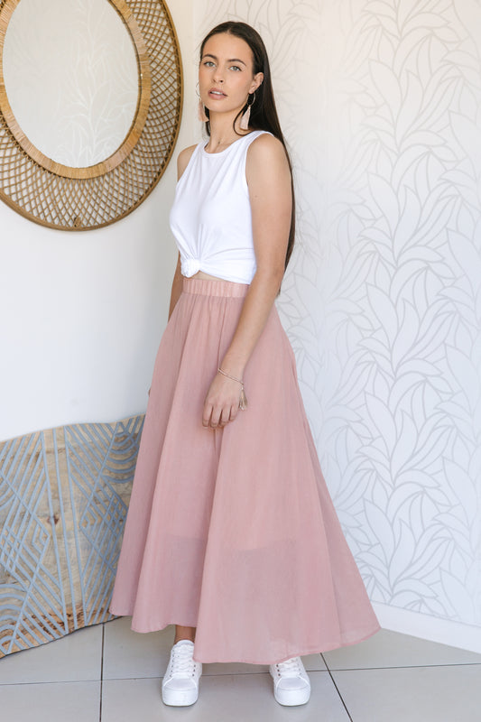 Dusty Pink Maxi Skirt