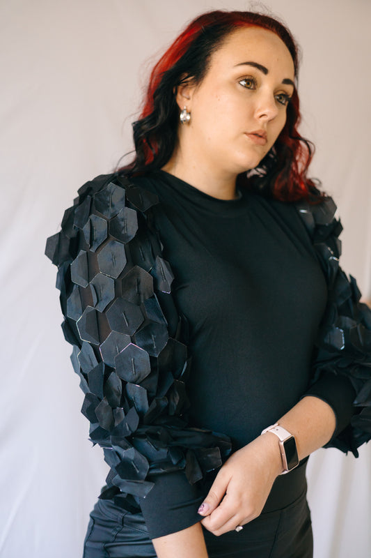 Black 3D Detail Blouse