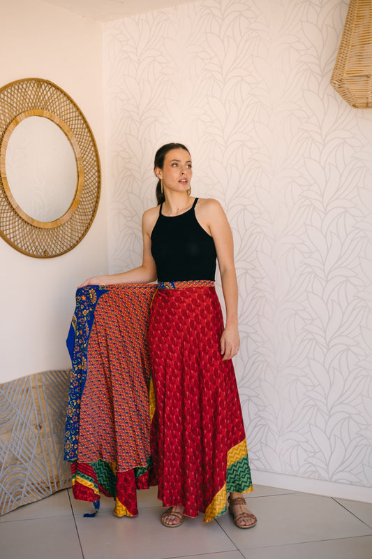 Indian Silk Wrap Skirt - Africa Lyric