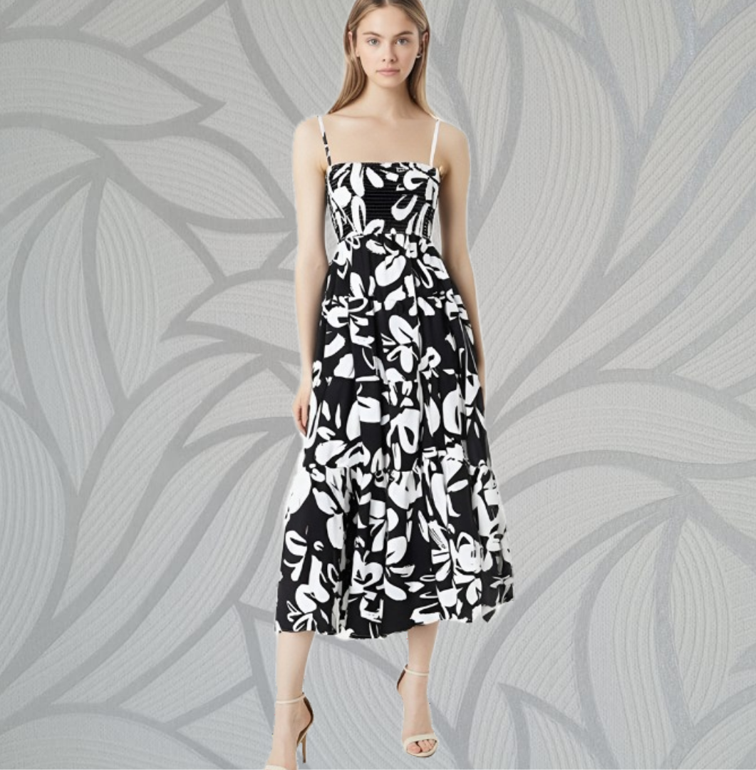 Floral Ruche Dress