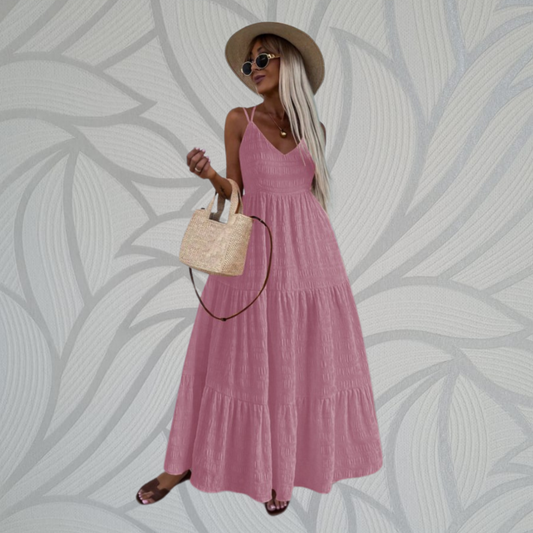 Beach Summer Maxi Dress - Dusty Pink