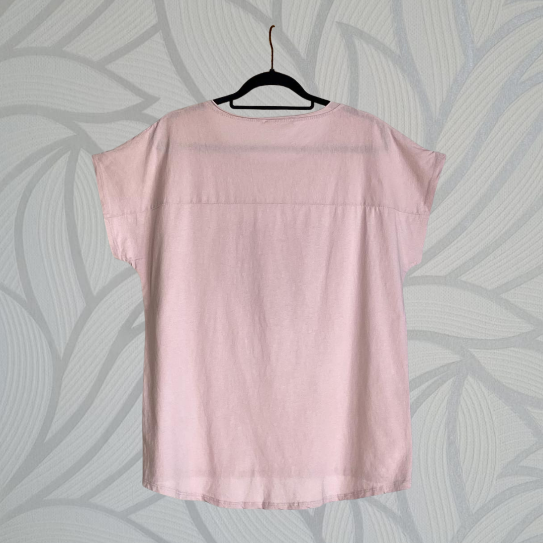 Ines Foil Heart Top - PINK