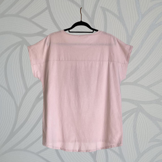 Ines Foil Heart Top - PINK