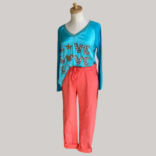 Claire Cargo Pants - Coral