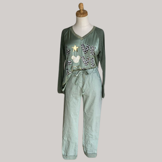 Claire Cargo Pants - Sage