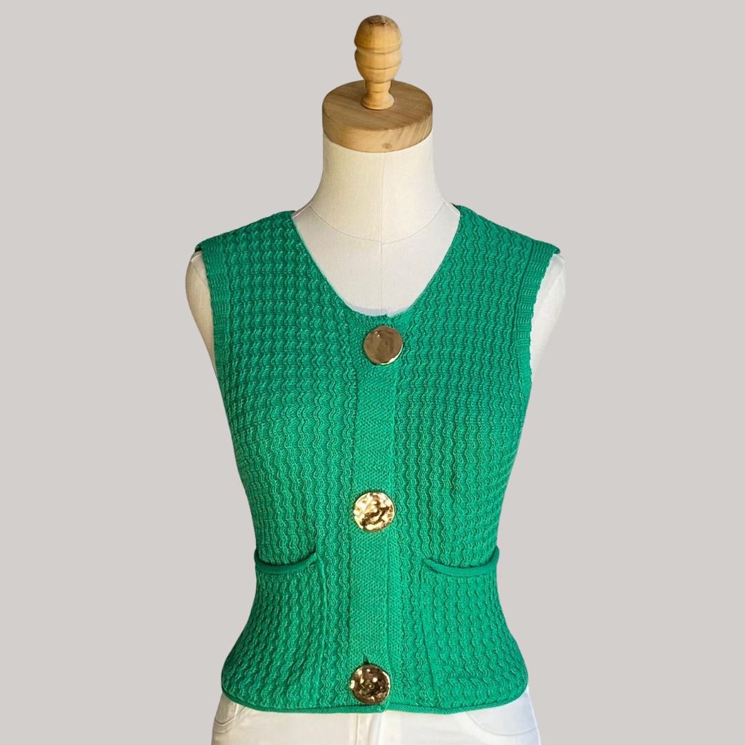 Jamie Knit Waistcoat - Spring Green