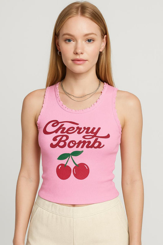 Cherry Bomb Tank Top - Pink