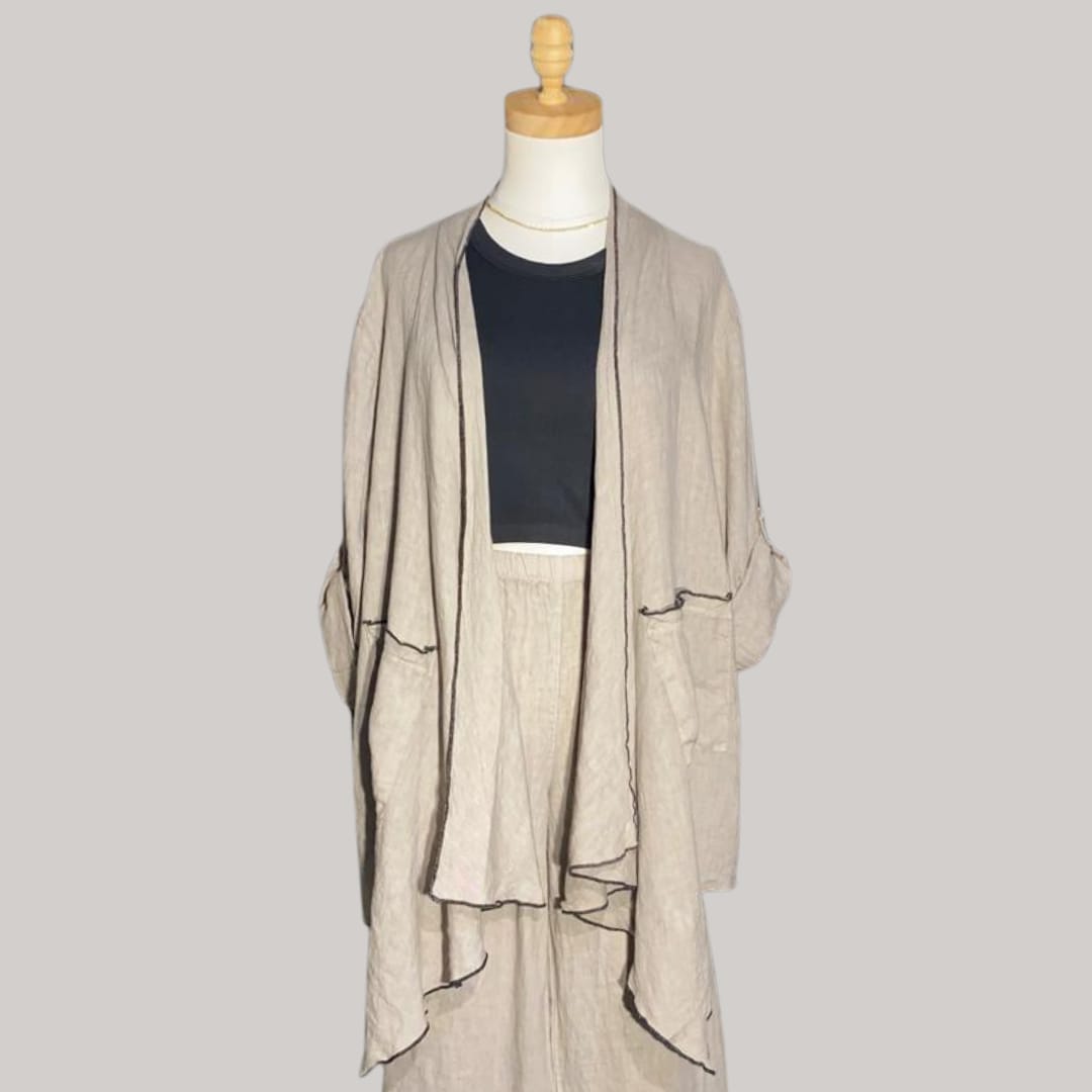 Tosca Waterfall Jacket - MADE IN ITALY - Taupe