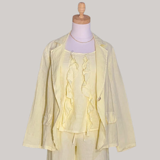 Capri Linen Jacket - MADE IN ITALY - Butter Yellow